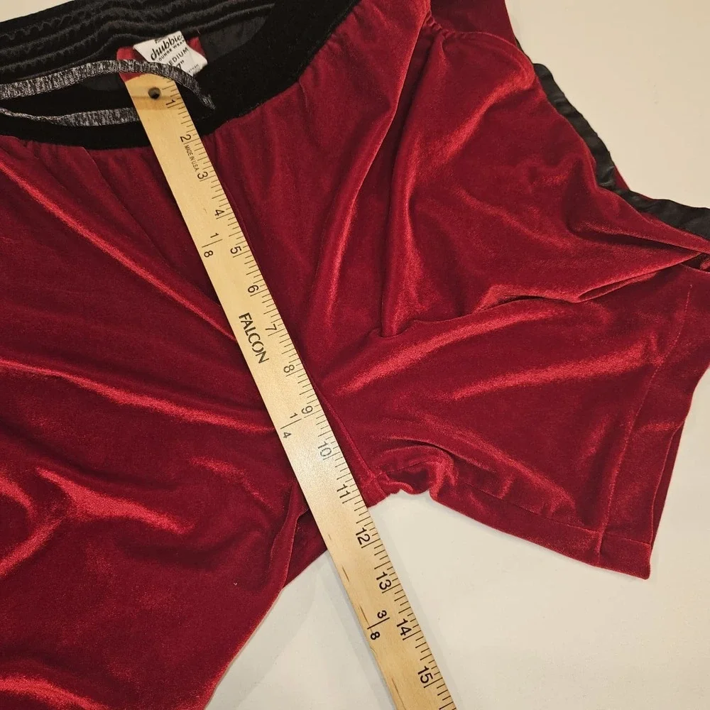 Chubbies Lounge Wear Shorts Red Fleece Drawstring Mens Medium‎ 7 Stretch Casual